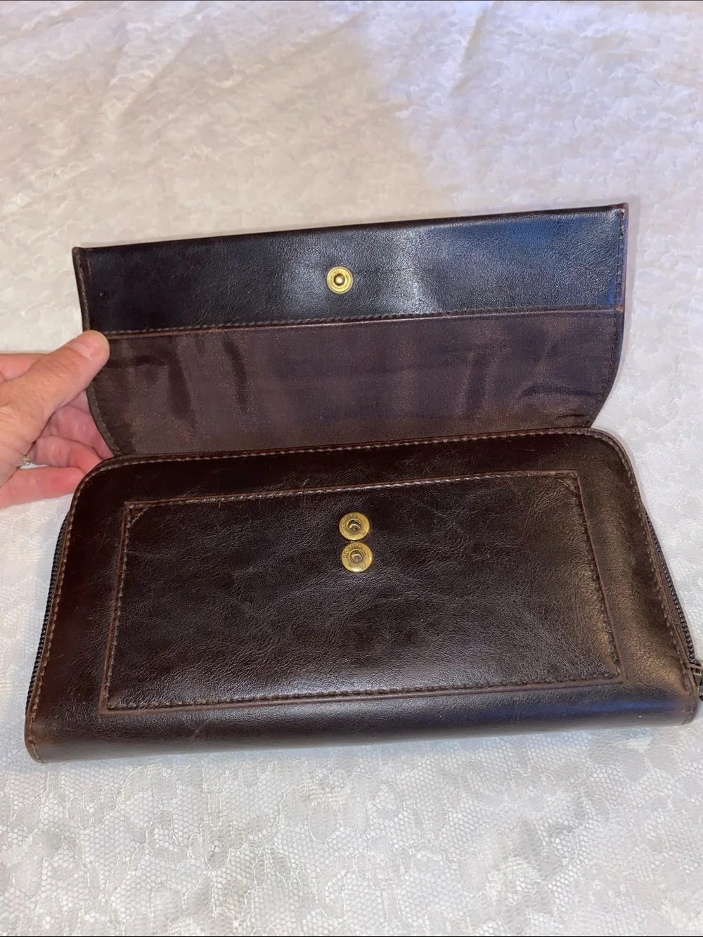 Villager Dark Brown Trifold Leather wallet